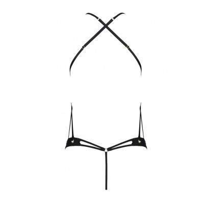Боді з еко-шкіри Passion Tamaris Body black XXL/XXXL: з ремінцями та перфорацією