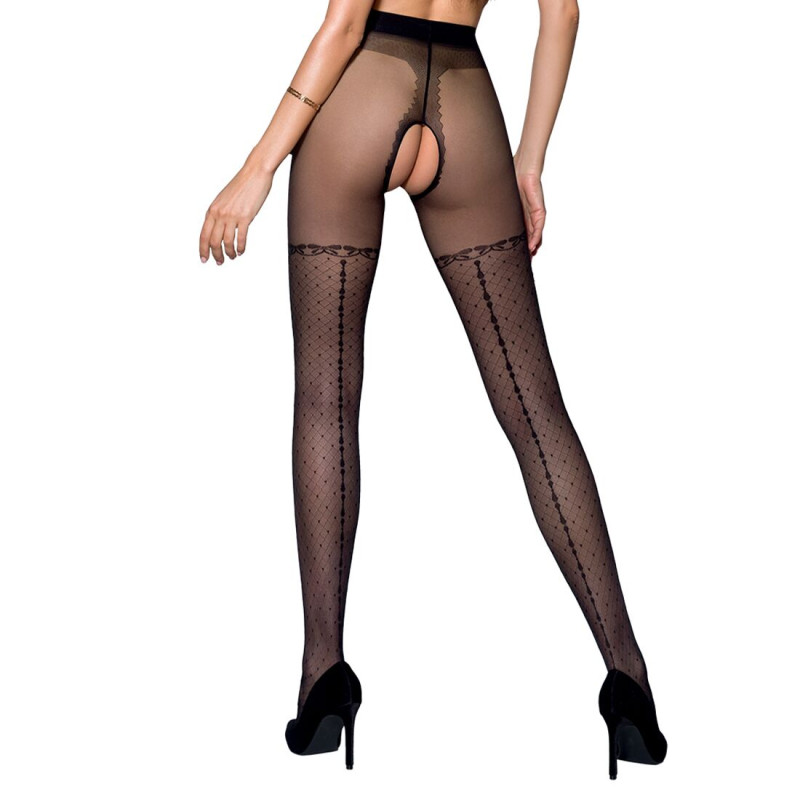 Колготки с открытым доступом Passion TIOPEN 014 black 1/2 (20 den), имитация чулок