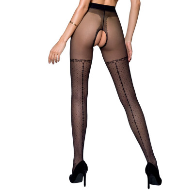 Колготки с открытым доступом Passion TIOPEN 014 black 3/4 (20 den), имитация чулок