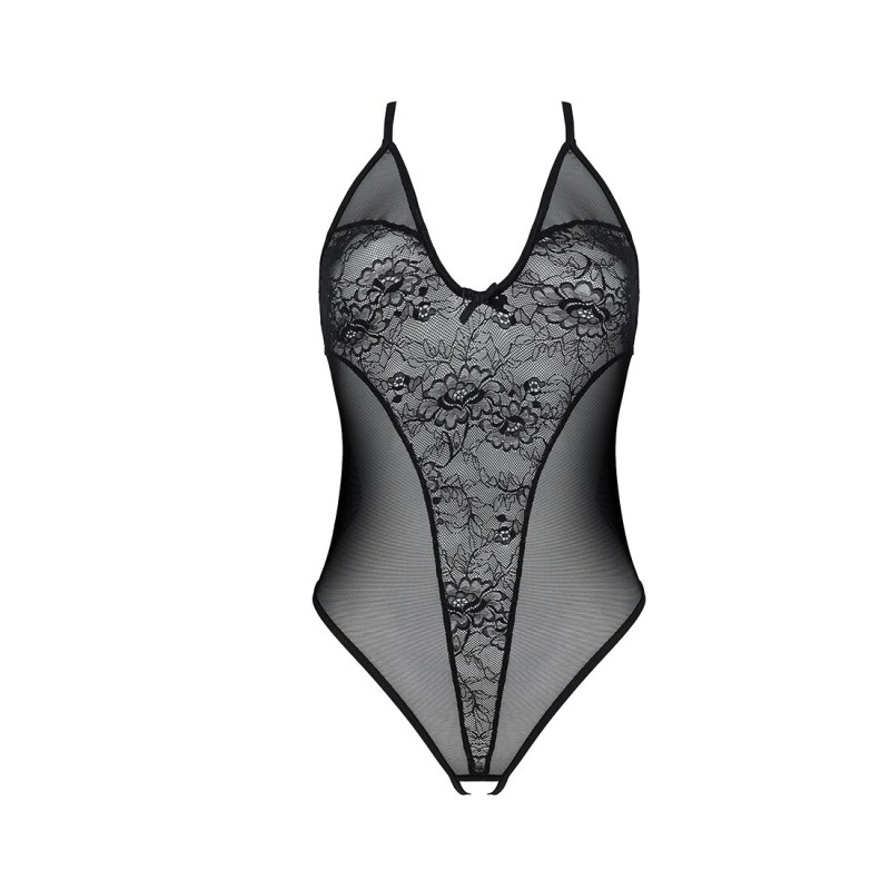 Боді Passion Ursula Body black XXL/XXXL, з ажурним декором та відкритим кроком