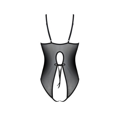 Боді Passion Ursula Body black XXL/XXXL, з ажурним декором та відкритим кроком