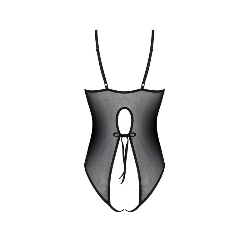 Боді Passion Ursula Body black XXL/XXXL, з ажурним декором та відкритим кроком