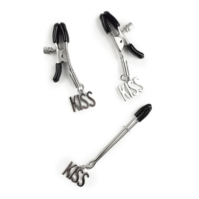 Зажими для сосків та клітора Art of Sex - Nipple and clit clamps KISS