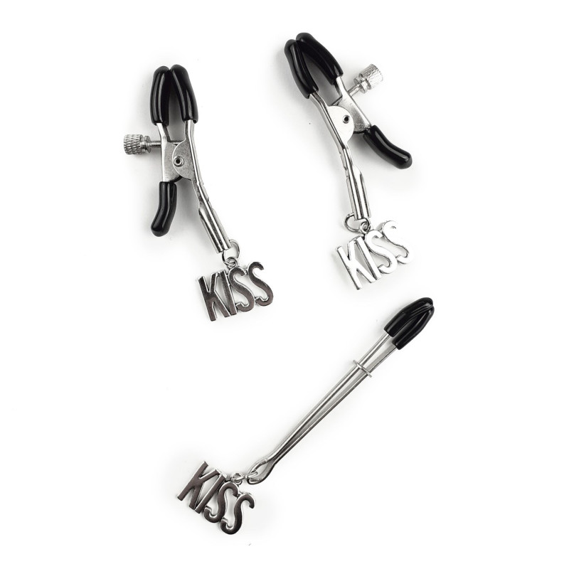 Зажими для сосків та клітора Art of Sex - Nipple and clit clamps KISS