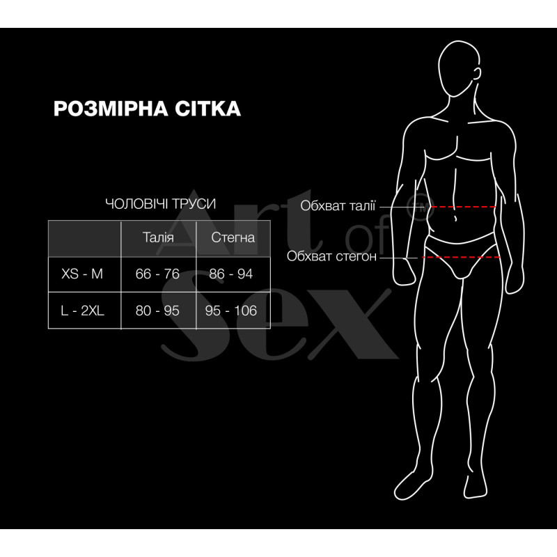 Чоловічі трусики XS-2XL з силіконовою анальною пробкою Art of Sex - Sexy Panties plug size L Black