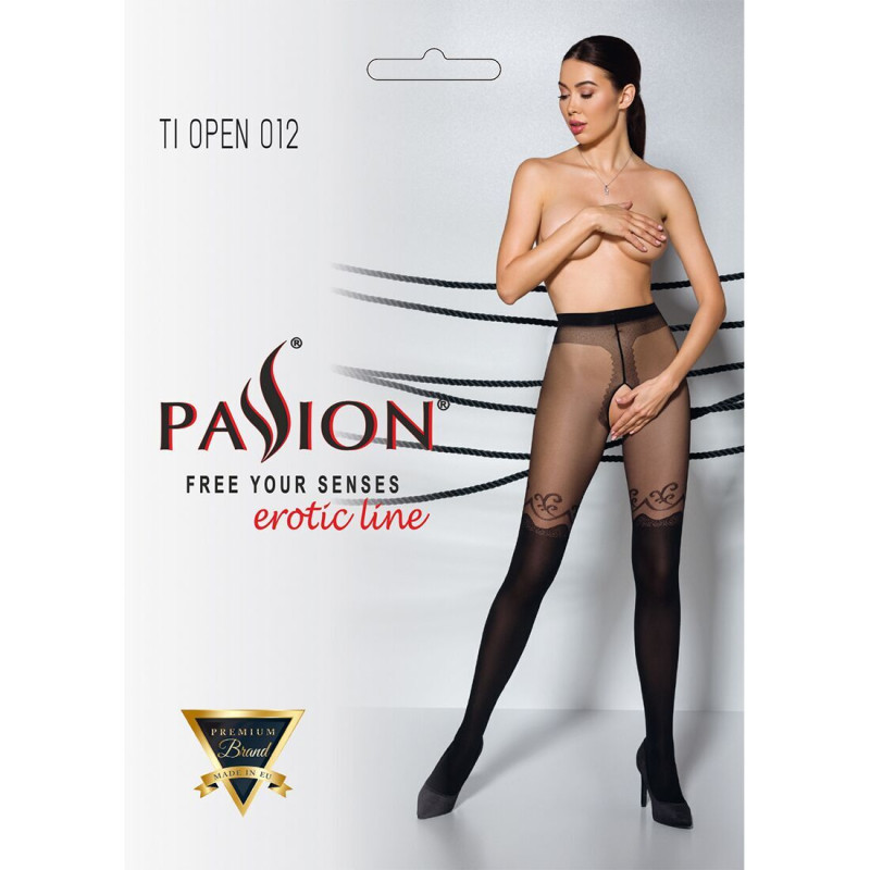Колготки з відкритим доступом, подвійна щільність Passion TIOPEN 012 5 (20/40 den), black (м'ята упаковка)
