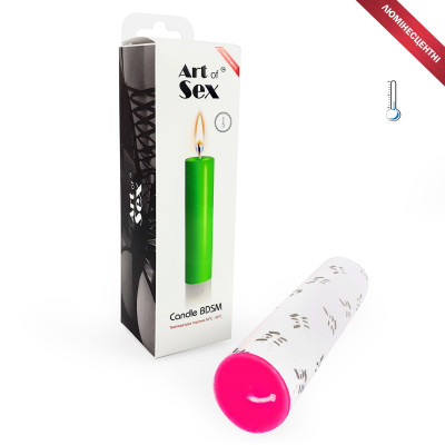 Низькотемпературна свічка Art of Sex size M 15 см, рожева, люмінісцентна