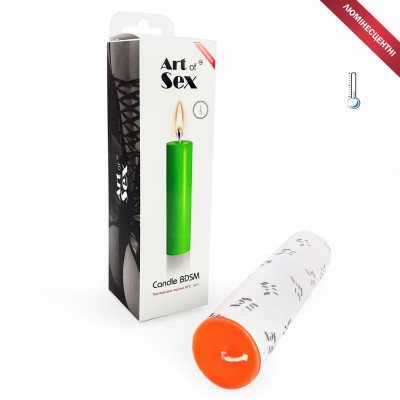 Оранжева свічка воскова Art of Sex size M 15 см низькотемпературна, люмінісцентна