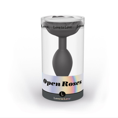 Анальна пробка Love To Love OPEN ROSES L SIZE - BLACK ONYX (діаметр 3,7 см)