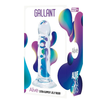 Прозорий фалоімітатор Alive Gallant Jelly Dildo (м'ята упаковка)