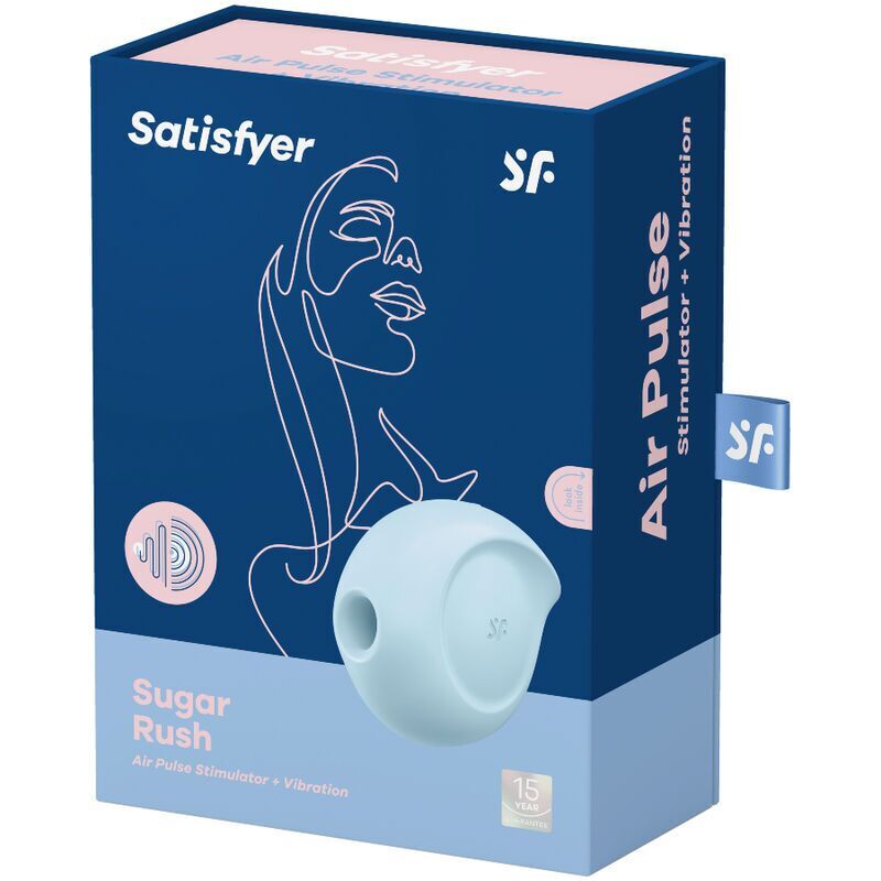 Вакуумний кліторальний стимулятор із вібрацією Satisfyer Sugar Rush Blue (м'яте паковання)