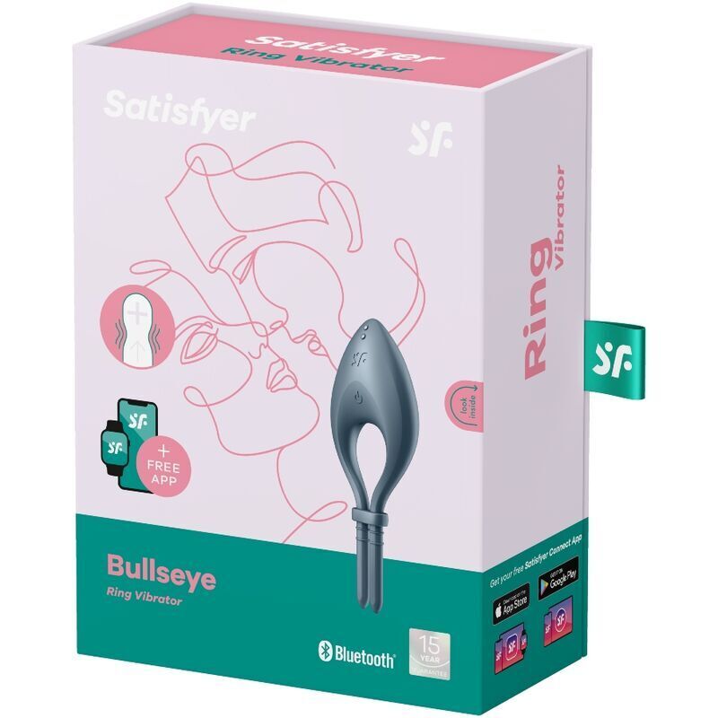 Ерекційне смарт-віброкільце ласо Satisfyer Bullseye Dark Blue (пошкоджене паковання)