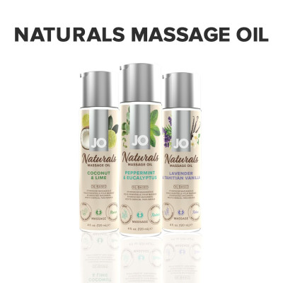 Масажна олія JO - Naturals Massage Oil - М'ята & Евкаліпт (120 мл)