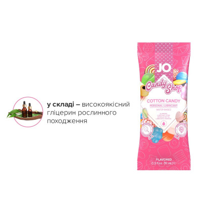 Пробник їстівного лубриканту на водній основі JO H2O - Солодка Вата (10 мл)