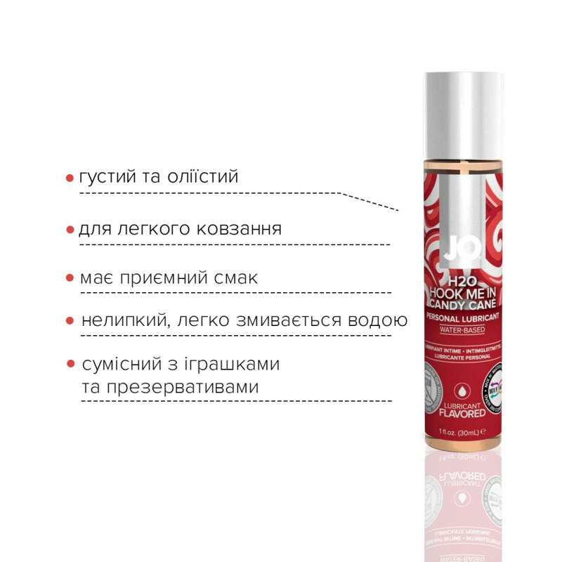 Їстівний лубрикант на водній основі JO Candy Cane - Тростинна Карамель 30 мл
