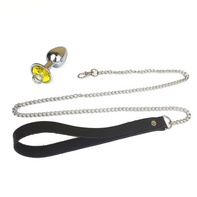 Анальная пробка Art of Sex Metal Anal Plug with Leash size L с поводком