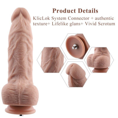 Гнучкий фалоімітатор для секс-машини Hismith 9.8" Silicone Dildo