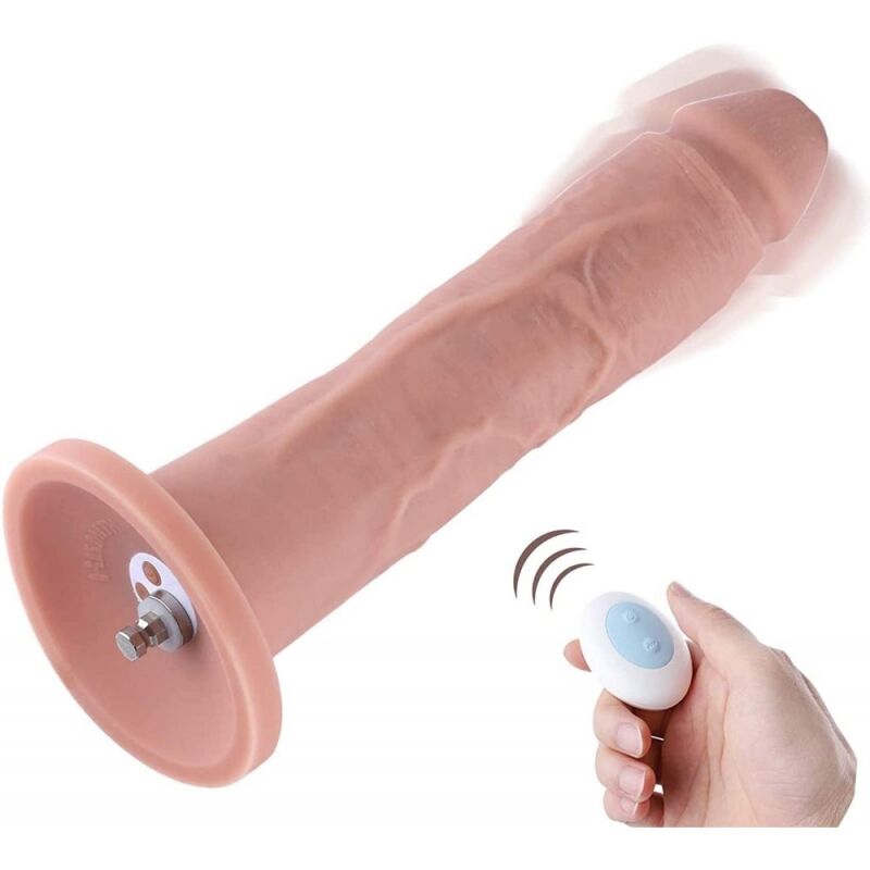 Фалоімітатор з вібрацією для секс-машин Hismith 10.2" Silicone Dildo with Vibe