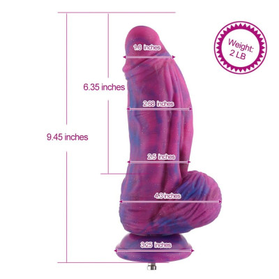 Фалоімітатор для секс-машин Hismith 9.45" Silicone Fantasy Series Dildo, система кріплення KlicLok