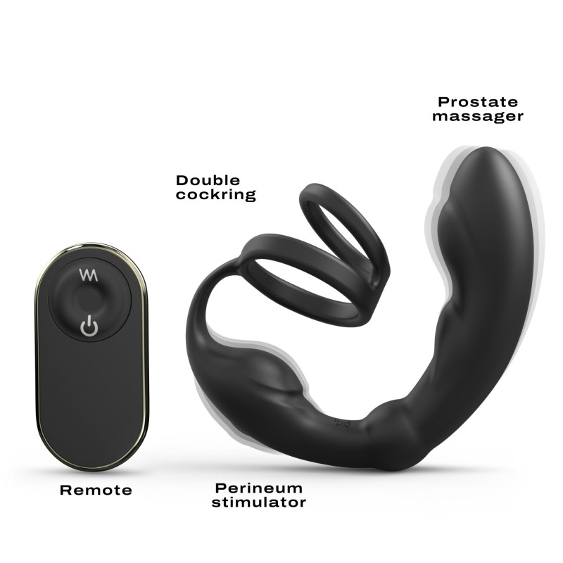 Масажер простати Dorcel P-Ring з ерекційним кільцем та пультом ДУ