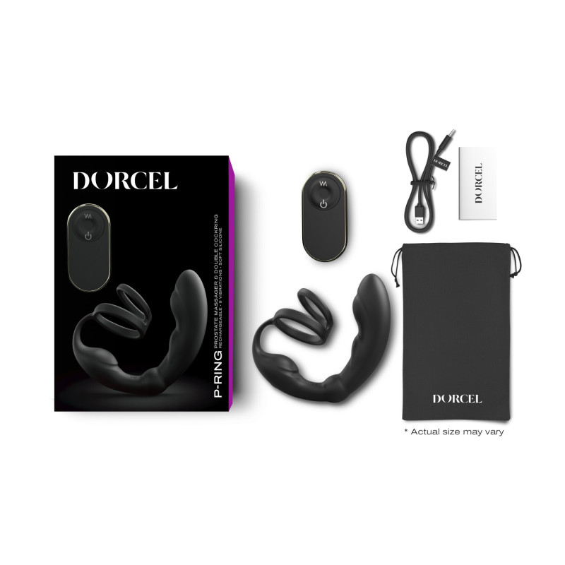 Масажер простати Dorcel P-Ring з ерекційним кільцем та пультом ДУ