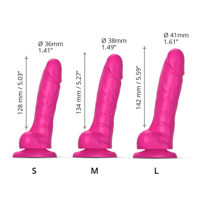 Фалоімітатор Strap-On-Me Sliding Skin Realistic Dildo Fuchsia - M