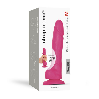 Фалоімітатор Strap-On-Me Sliding Skin Realistic Dildo Fuchsia - M