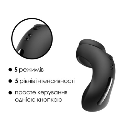 Подвійне ерекційне кільце зі стимуляцією мошонки Svakom Benedict Black