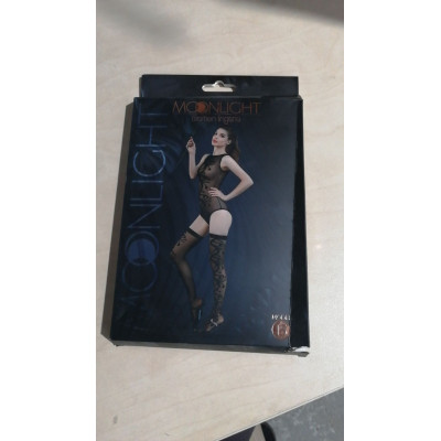 Комплект: боді та панчохи Moonlight Model 15 XS-L Black (м'ята упаковка)