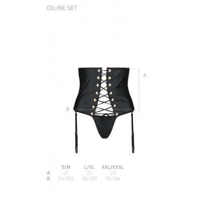 CELINE SET WITH OPEN BRA black XXL/XXXL - Passion