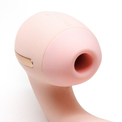 Вакуумний вібратор KISSTOY Tina Mini Light Pink, вагінально-кліторальний