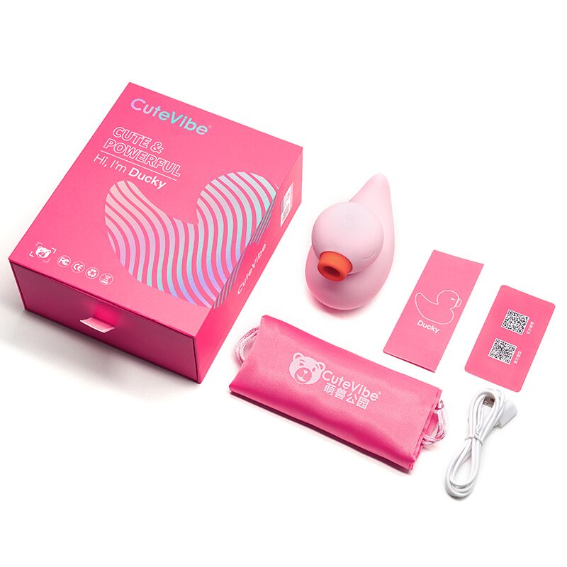 Вакуумний вібратор CuteVibe Ducky Pink