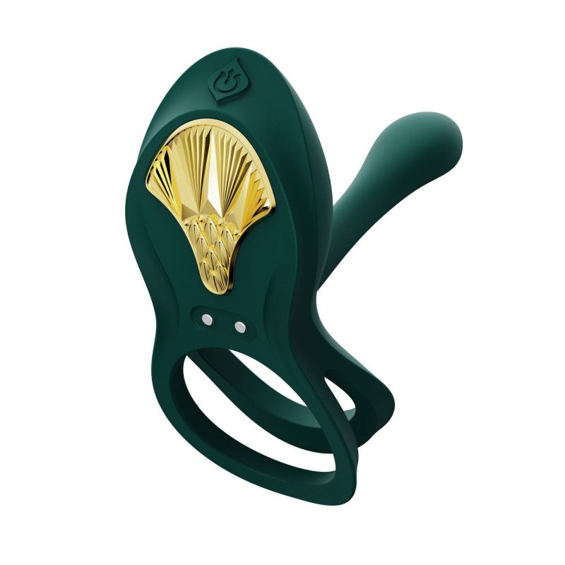 Смарт-ерекційне кільце Zalo — BAYEK Turquoise Green, подвійне з частиною, що вводиться, пульт ДУ
