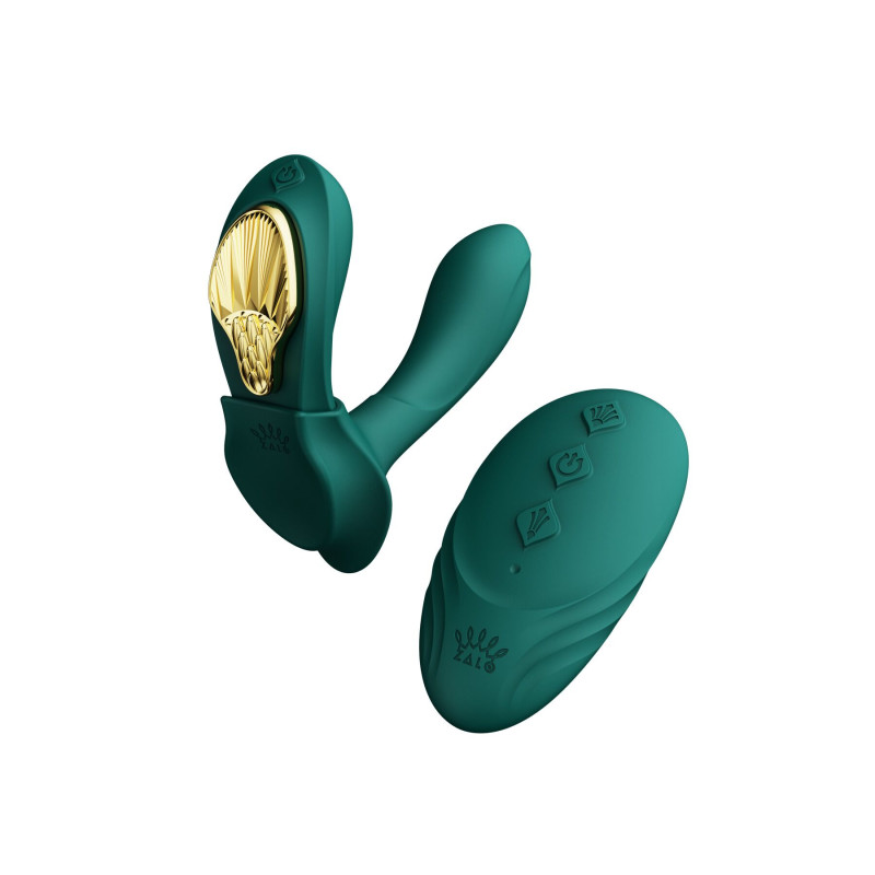 Смарт-вібратор в трусики Zalo - AYA Turquoise Green, насадка та пульт ДК