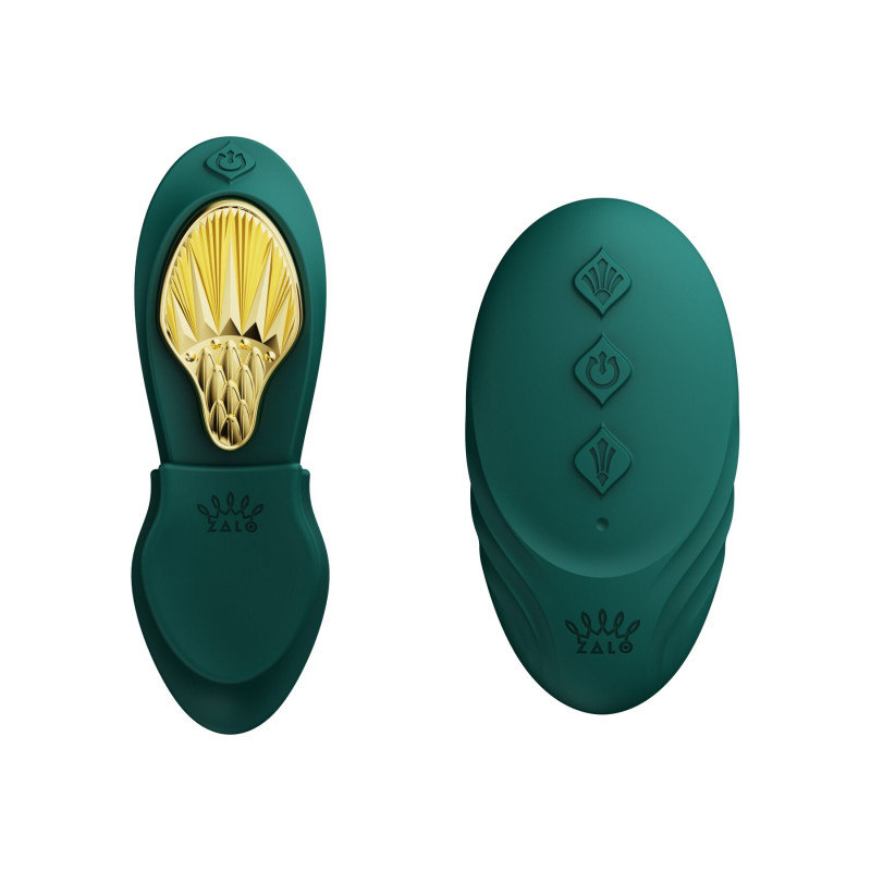 Смарт-вібратор в трусики Zalo - AYA Turquoise Green, насадка та пульт ДК