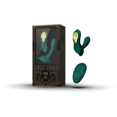 Смарт-вібратор в трусики Zalo - AYA Turquoise Green, насадка та пульт ДК