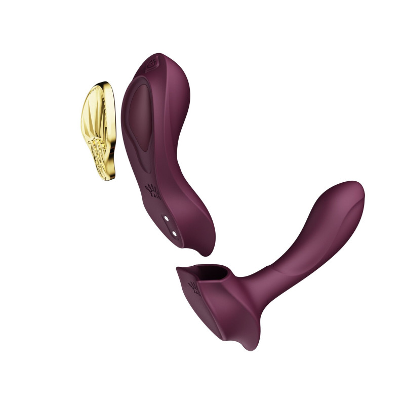 Смарт-вібратор в трусики Zalo - AYA Velvet Purple, насадка та пульт ДК