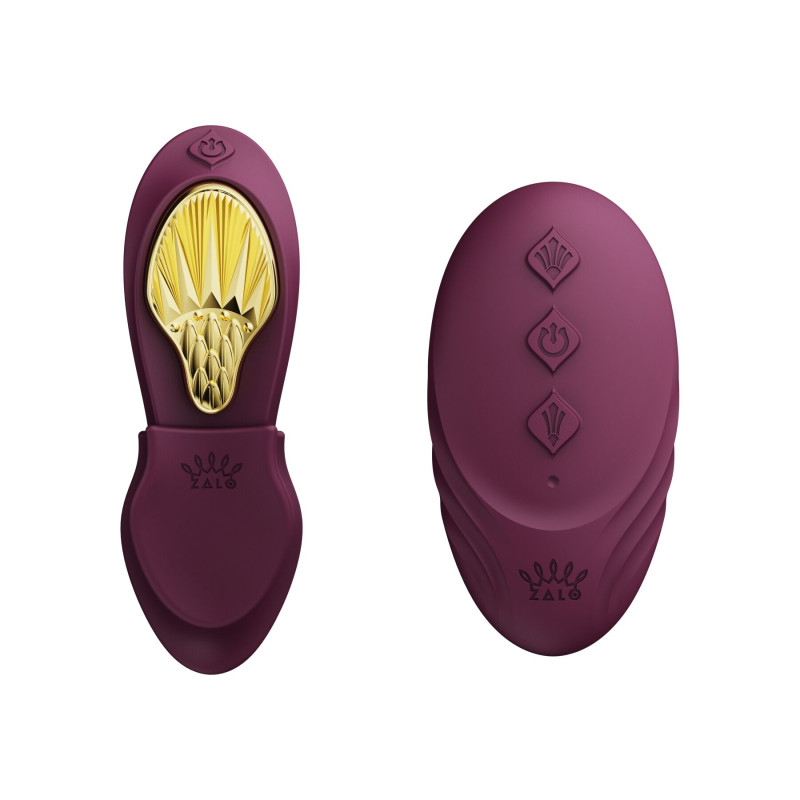 Смарт-вібратор в трусики Zalo - AYA Velvet Purple, насадка та пульт ДК
