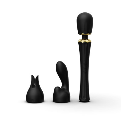Вібромасажер із насадками Zalo - Kyro Wand Obsidian Black