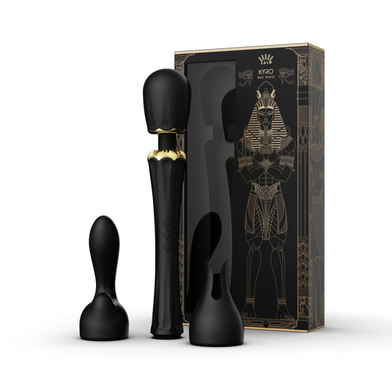 Вібромасажер із насадками Zalo — Kyro Wand Obsidian Black