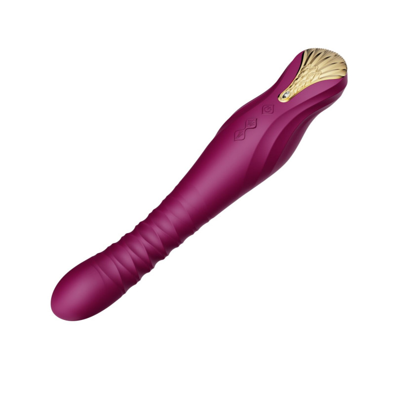 Смарт-вібратор пульсатор Zalo - King Velvet Purple, кристал Swarovski