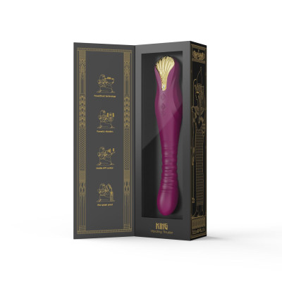 Смарт-вібратор пульсатор Zalo - King Velvet Purple, кристал Swarovski
