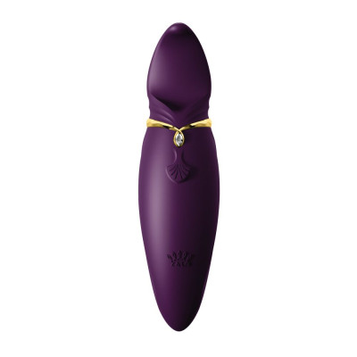 Вібратор 2 в 1 з язичком Zalo - Hero Twilight Purple, кристал Swarovski