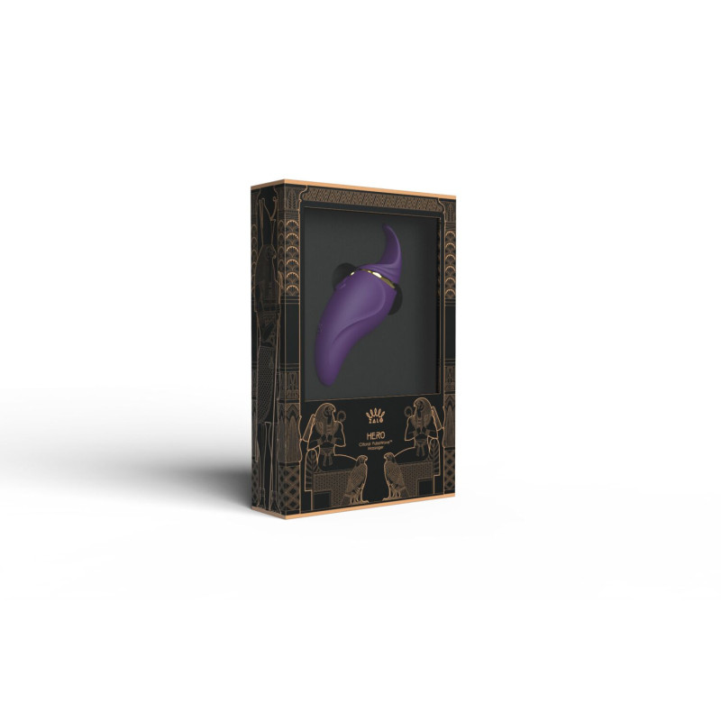 Вібратор 2в1 з язичком Zalo - Hero Twilight Purple, кристал Swarovski