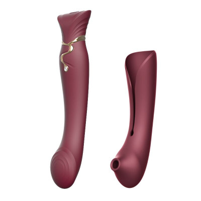 Смарт-вібратор 3 в 1 Zalo - Queen Wine Red