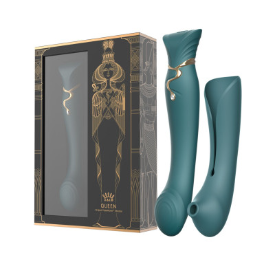 Смарт-вібратор 3 в 1 Zalo - Queen Jewel Green