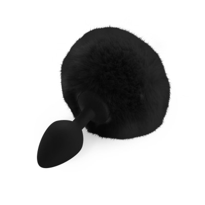 Анальна пробка Art of Sex, Silicone Butt plug Rabbit Tail М, чорна