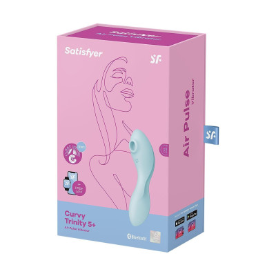 Вакуумний смарт-стимулятор із вібрацією Satisfyer Curvy Trinity 5 (Blue)  (м'яте паковання)