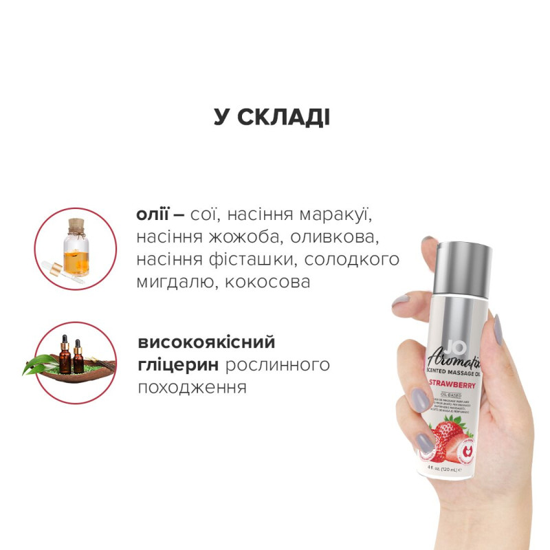 Масажна олія JO Aromatix - Massage Oil - Strawberry 120 мл