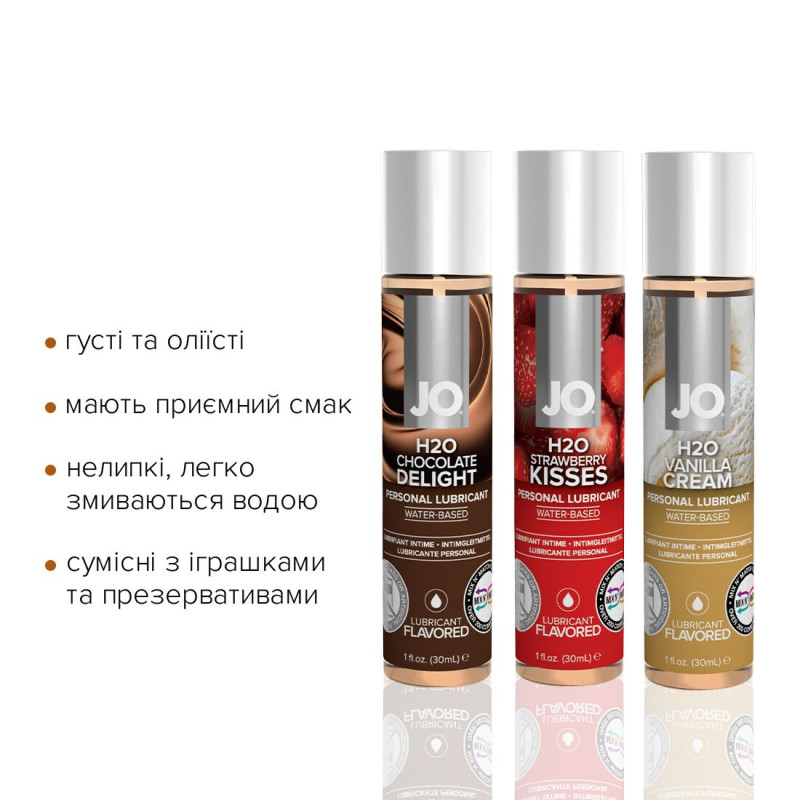 Набір їстівних лубрикантів на водній основі JO Tri-Me Triple Pack - Neapolitan (3×30 мл), три різні смаки